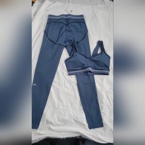 ALO Yoga Women's Navy Sports Bra and Leggings Set